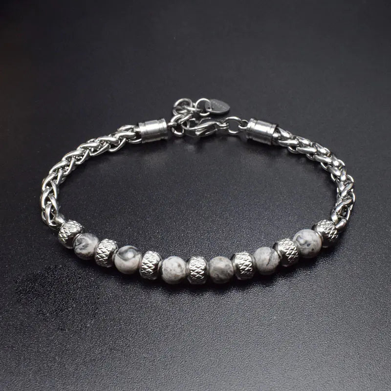 Adjustable 6mm Tiger Eye Stone Bracelet for Men