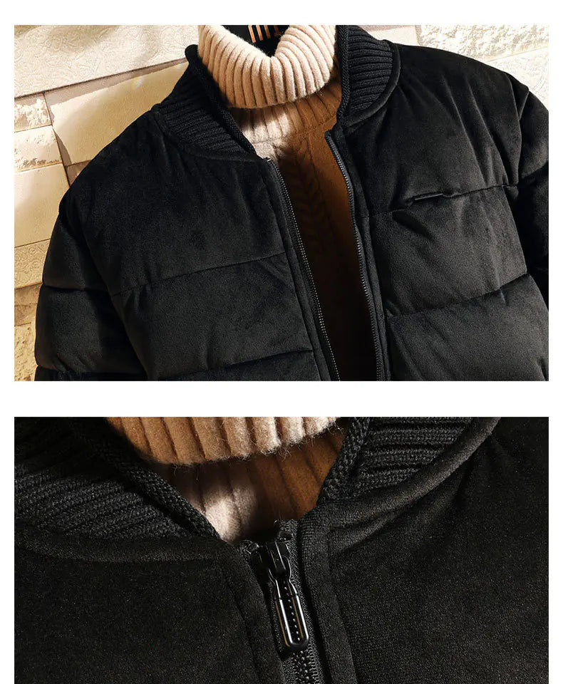 Men's Winter Long Sleeve Velvet Cotton Jacket