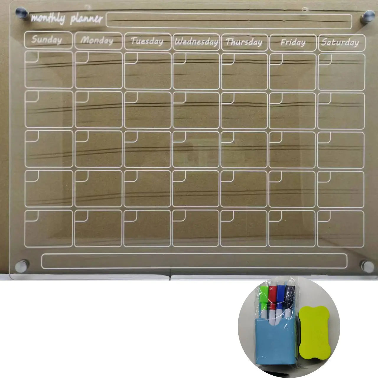 Magnetic Dry Erase Calendar for Refrigerator