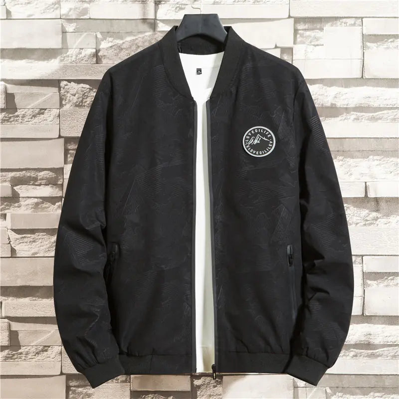 Men's Oversized Jacket with Butterflies Pattern (Plus Size)