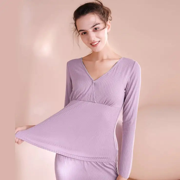 Maternity Autumn Pajamas Set with Adjustable Trousers