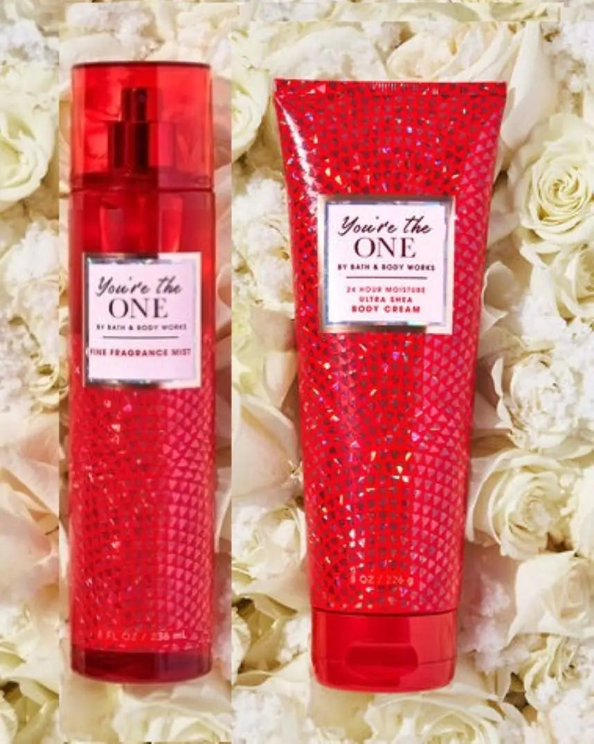 Bath and Body Works - Youre the One - Gift Set - Fine Fragrance Mist & Body Cream (Packaging Varies)