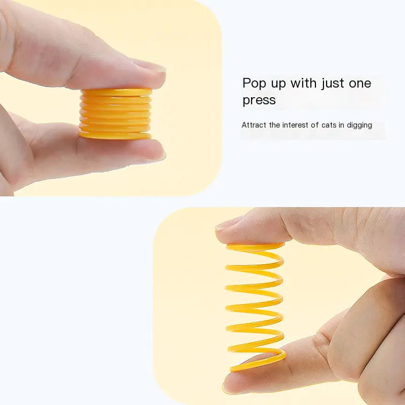 Interactive Colorful Plastic Spring Cat Toy Balls (4 Pack)