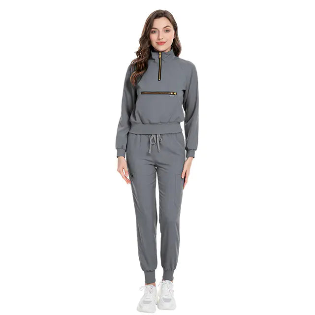Women's Long Sleeve Scrub Set for Nurses and Doctors