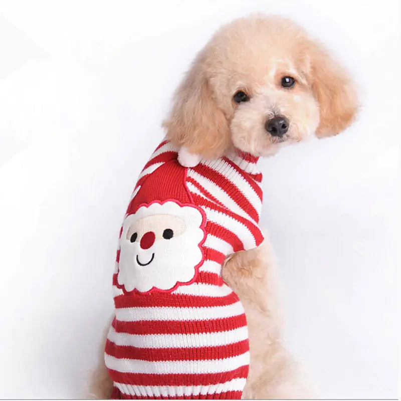 Christmas Pompom Dog Clothes for Small Pets