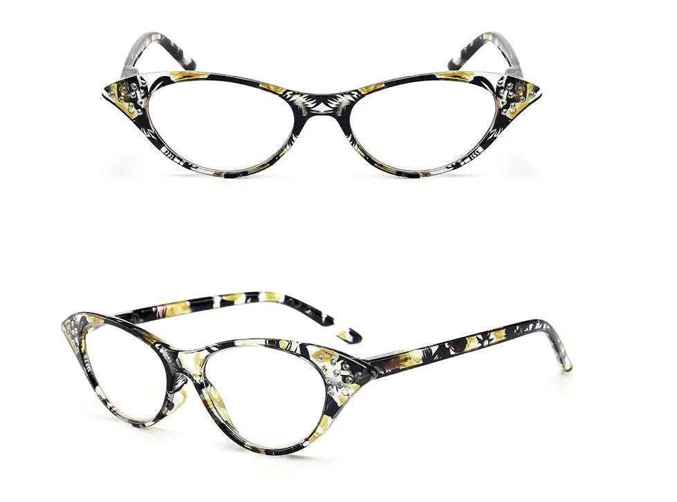 Vintage Cat Eye Diamond Reading Glasses for Women