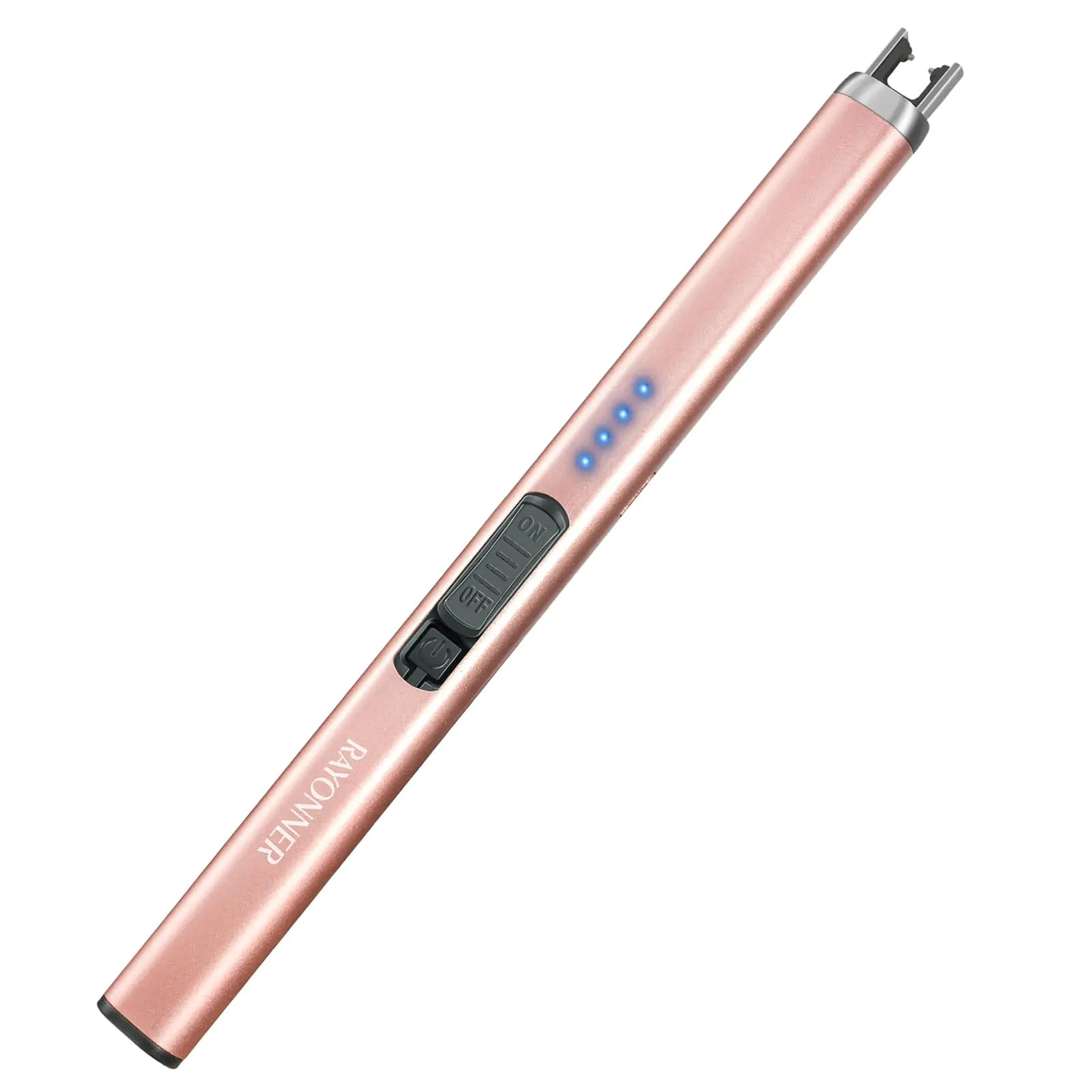 Candle Lighter Electric Lighter USB Lighter with Safety Switch Rechargeable Flameless Plasma (1 Pack - Rosegold)