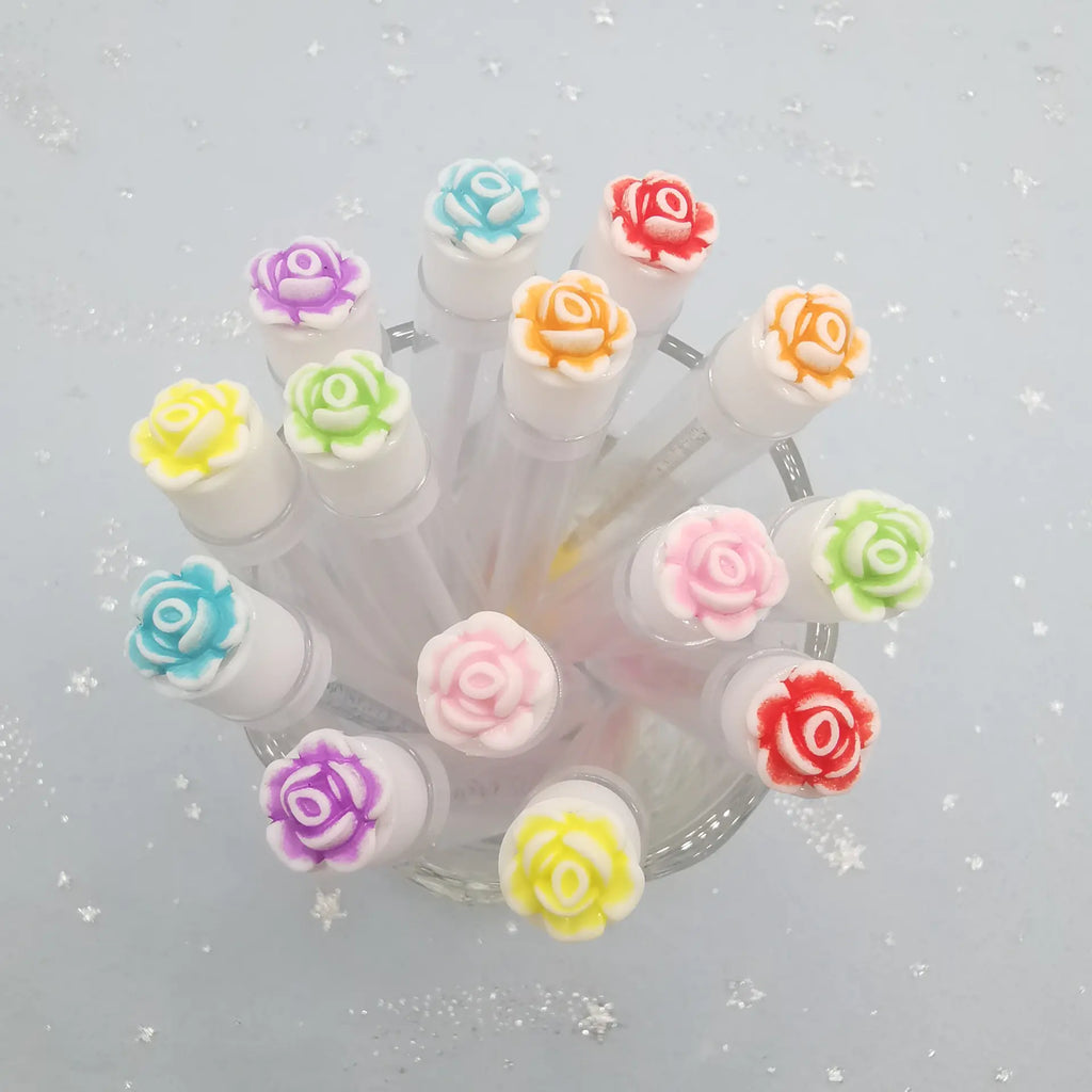 New Acrylic Rose Portable Eyelash Brush Tube