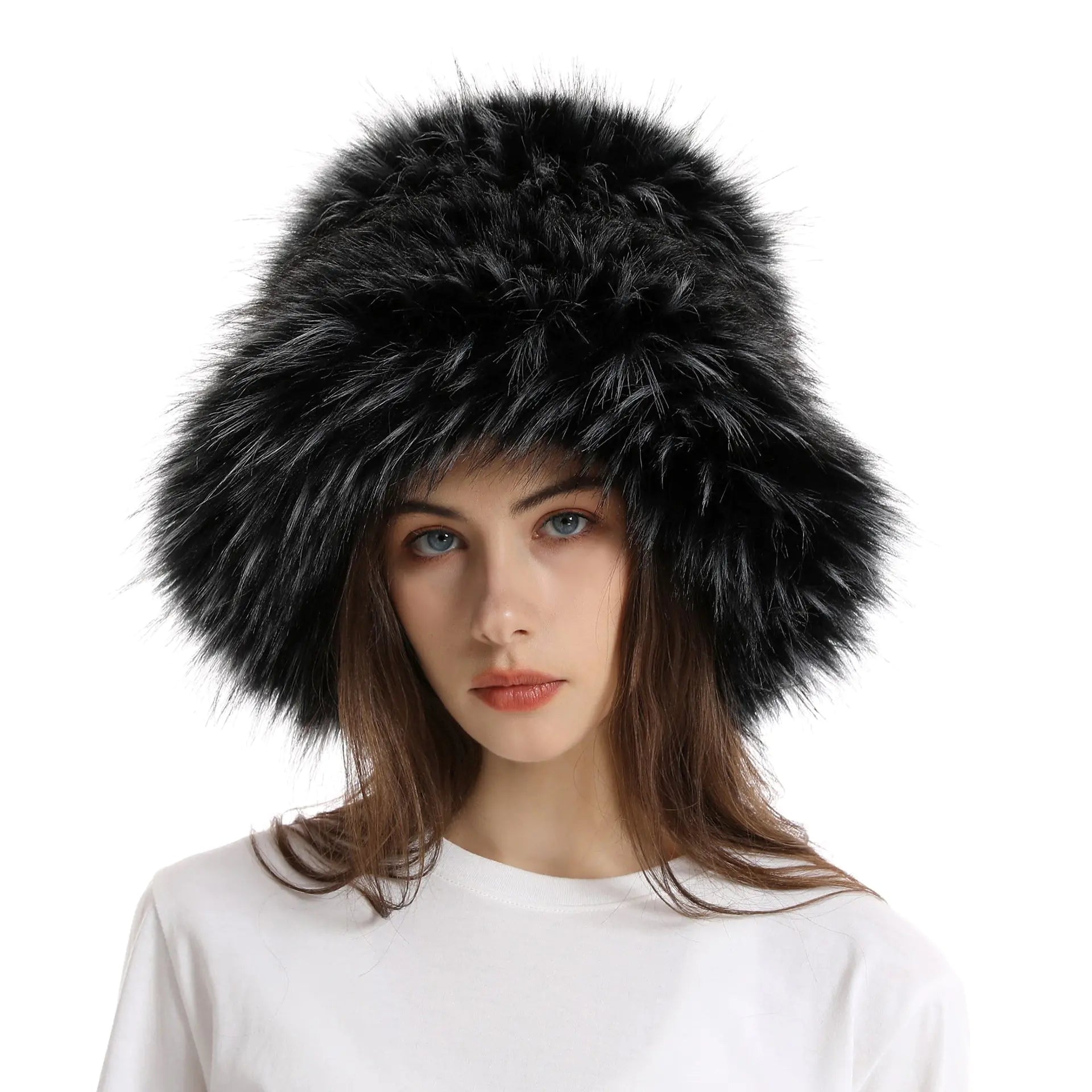 Thickened Faux Fur Winter Straw Hat