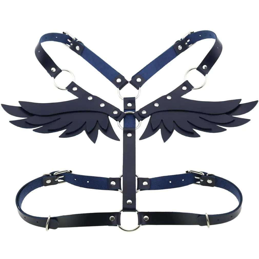 Women's Leather Angel Wings Harness Set