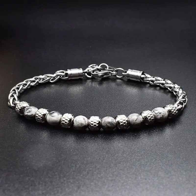 Adjustable 6mm Tiger Eye Stone Bracelet for Men