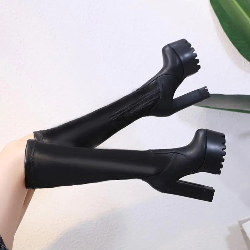 Knee-High Women's Boots, New Autumn/Winter Stretch Heels