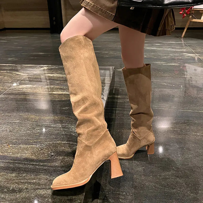 Flat Snow Boots, Over-the-Knee Long Boots, Cotton Boots