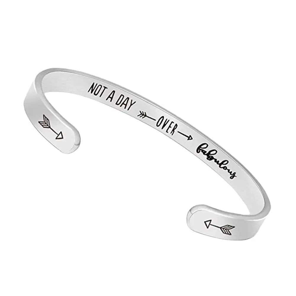 Inspirational C-Shaped Stainless Steel Bracelet