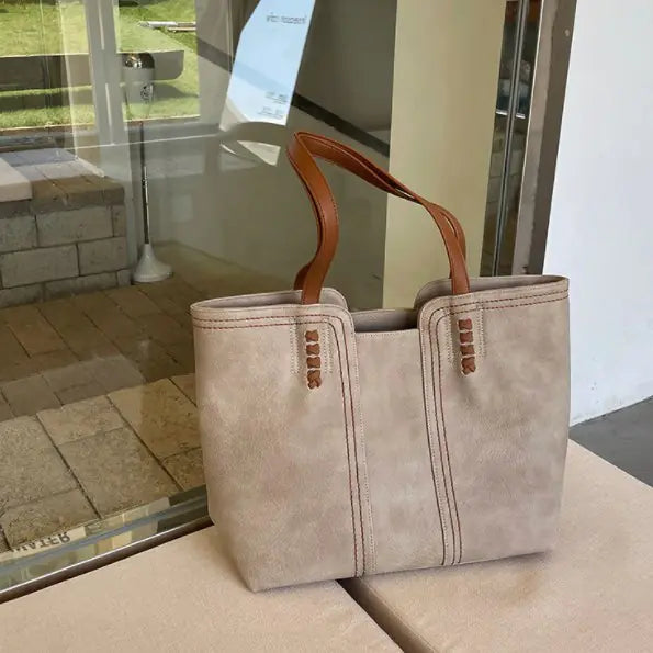 Fashion Women's Large Capacity Tote Bag with Scarf