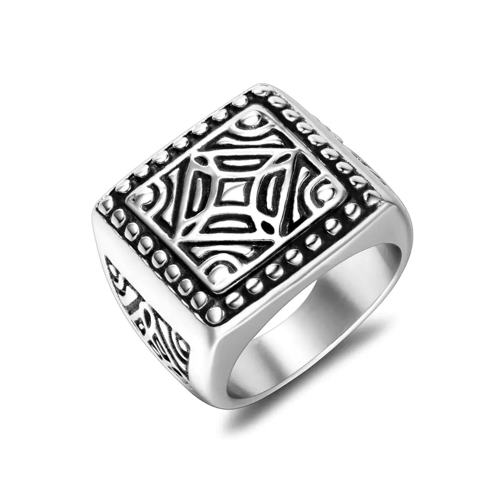 Personalized Trendy Square Ring for Men