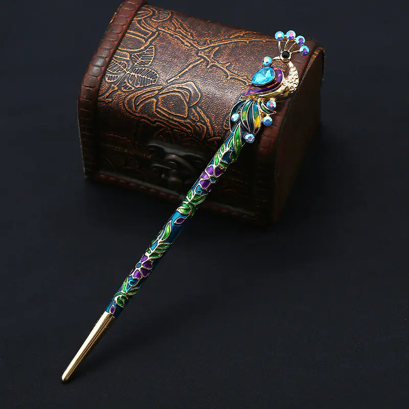 Vintage Hairpin with Colorful Decoration for Women