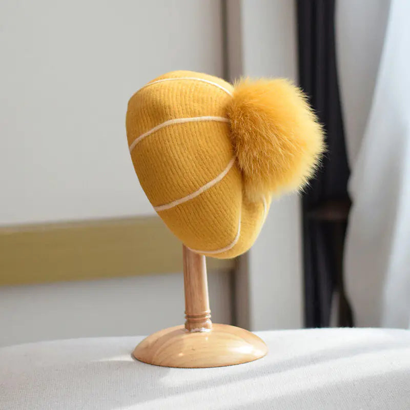 Pumpkin Wool Beret for Women in Autumn & Winter