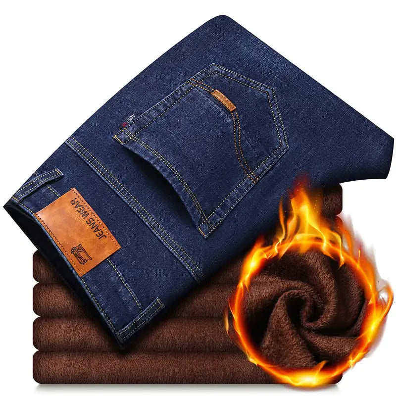 Thickened Velvet Casual Jeans for Men