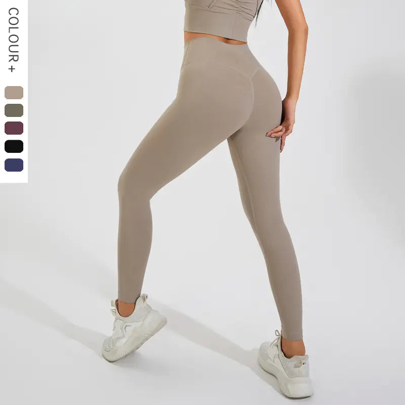 High Waist Quick-Drying Nude Feel Yoga Pants with Pocket