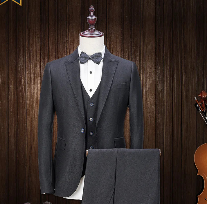 Men's Slim Fit Black Suit Jacket for Business and Weddings