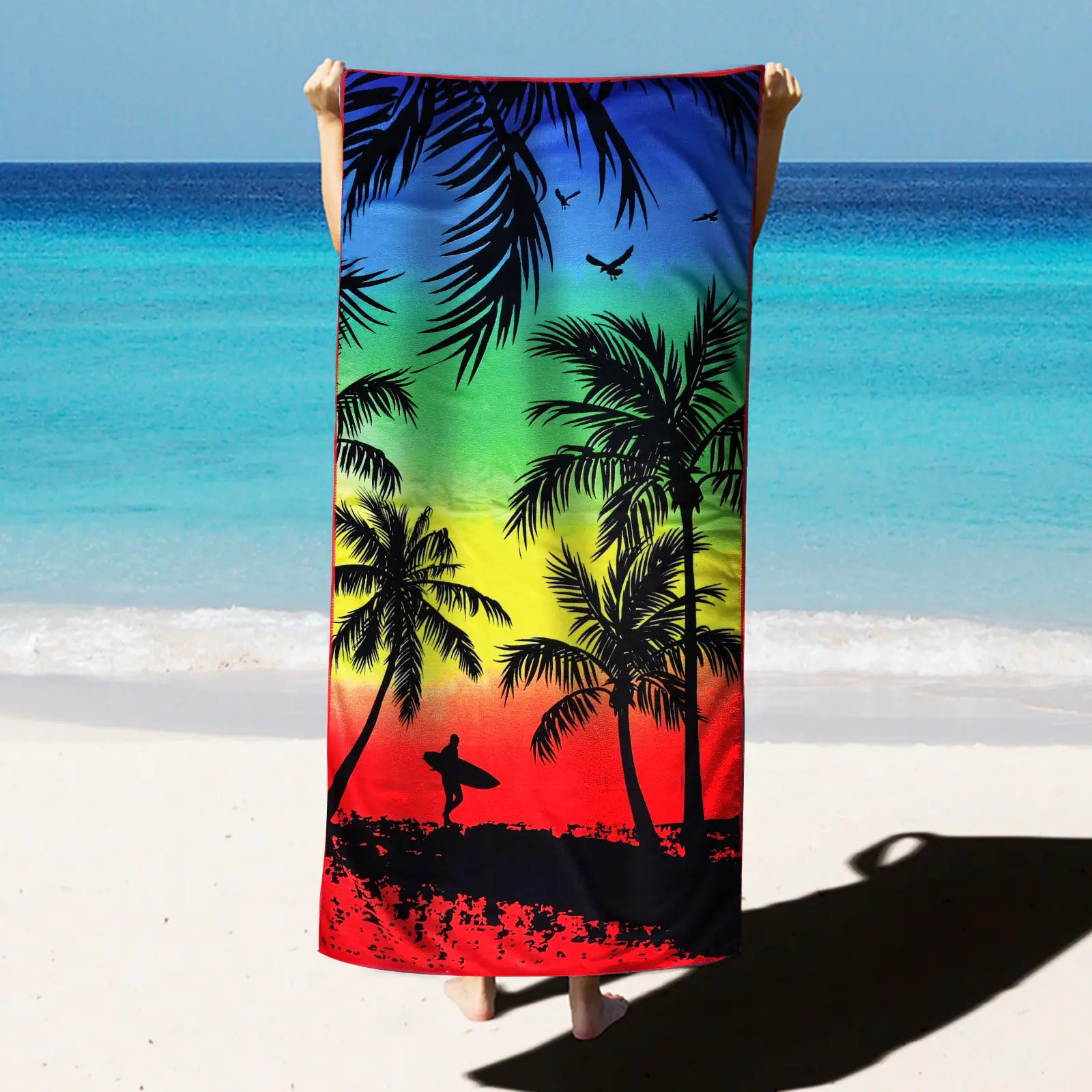 Microfiber Printed Beach Towel for Yoga and Swimming