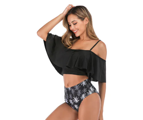 Women's High-Waisted Hollow Swimwear Bikini