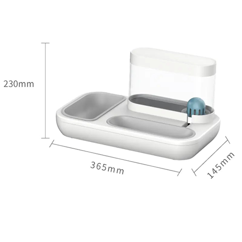 Cat Bowl Set with Neck Protection and Anti-Spill Design