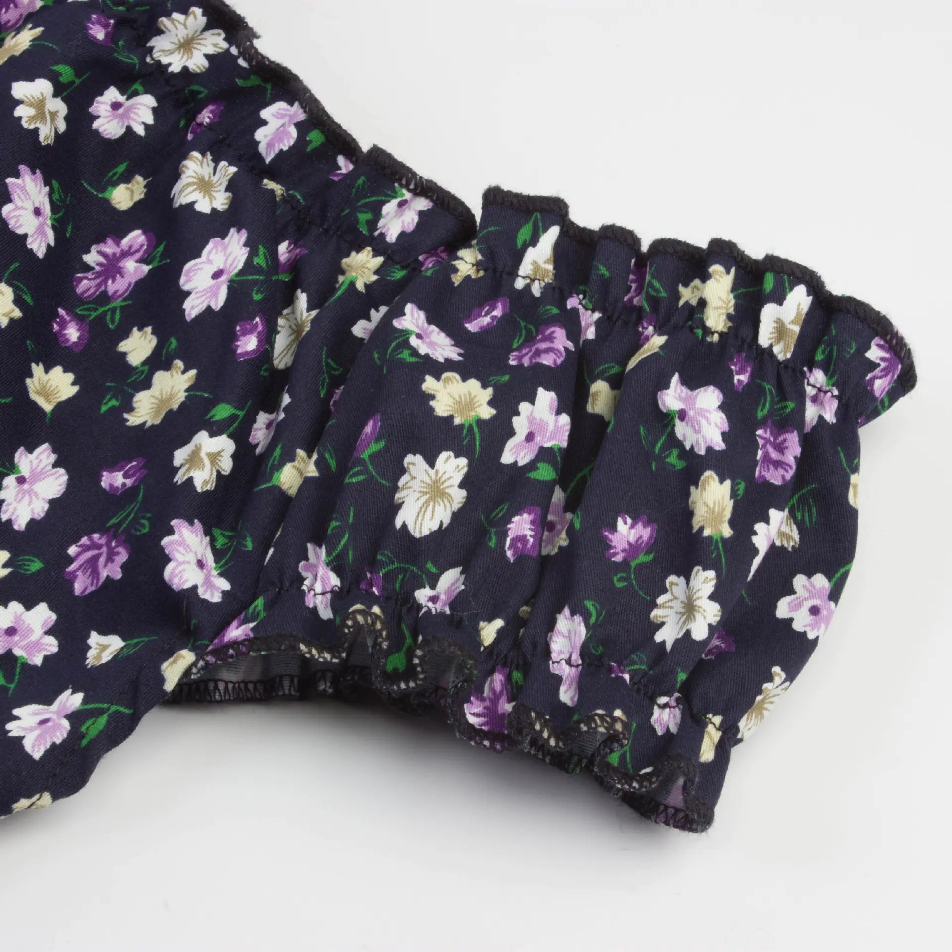 Sweet Ruffle Off-Shoulder Printed Slim Fit T-Shirt