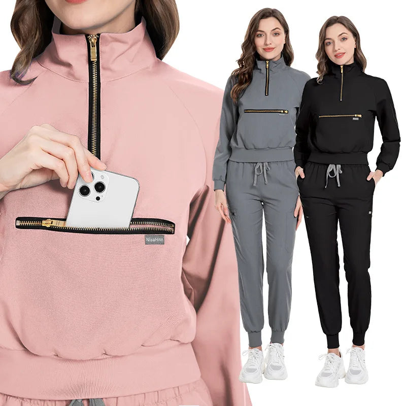 Women's Long Sleeve Scrub Set for Nurses and Doctors