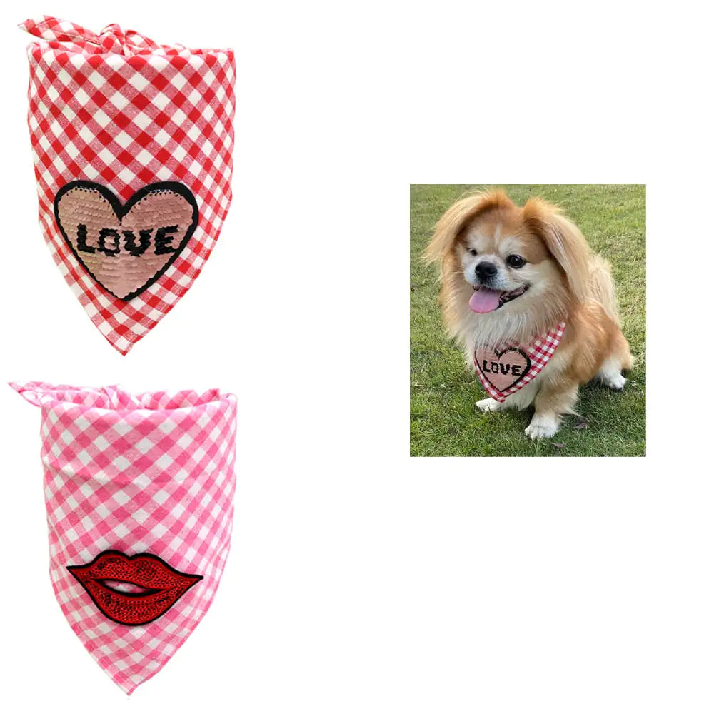 Triangle Towel for Pets - Valentine's Day Design