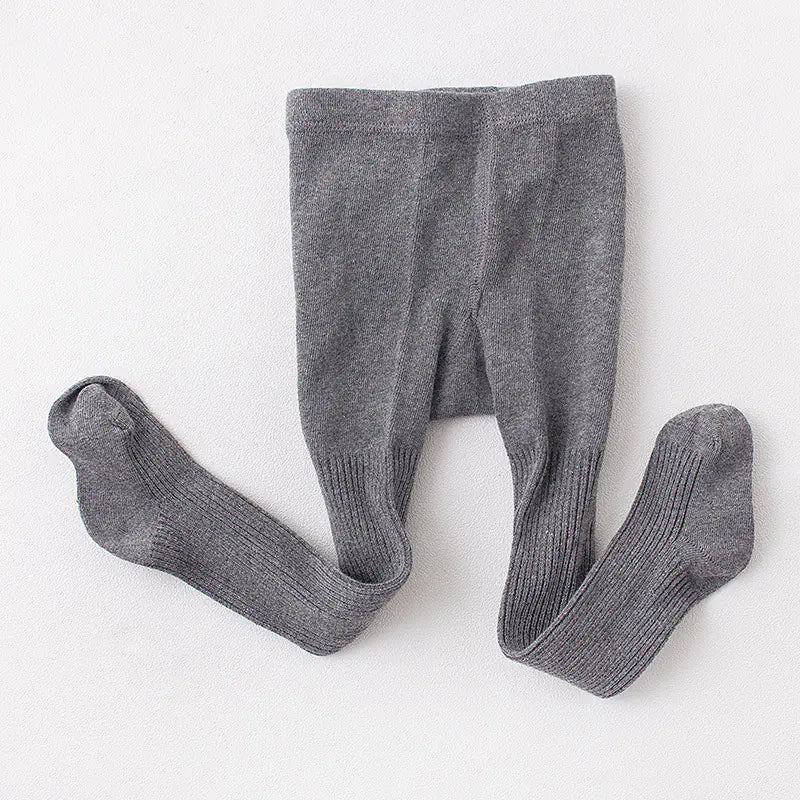 Cotton Children's Leggings with Thin Vertical Stripes