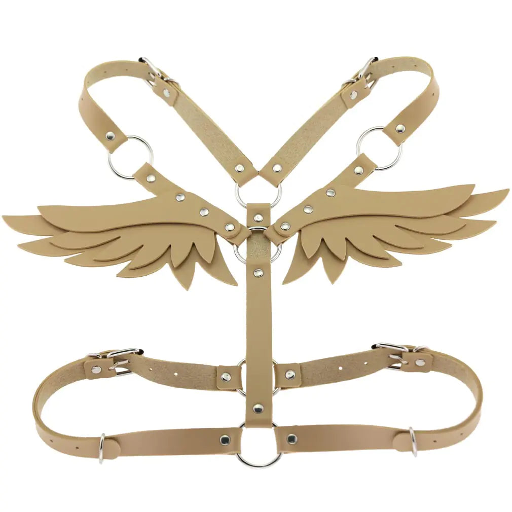 Women's Leather Angel Wings Harness Set