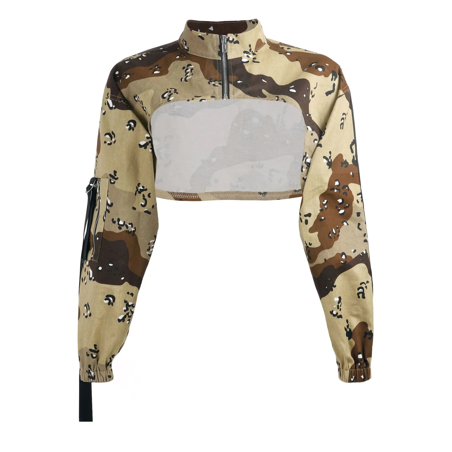 Sexy Camouflage Zip-Up Jacket in Pure Cotton
