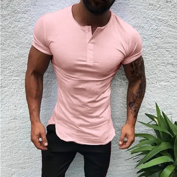 Men's Solid Color Short Sleeve Shirt