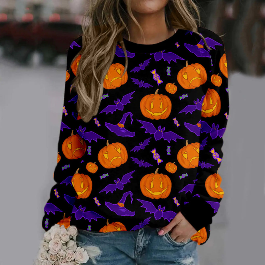 Halloween Women's Long Sleeve Printed Sweater