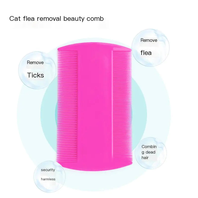 Double-Sided Pet Comb for Cats with Flea Removal