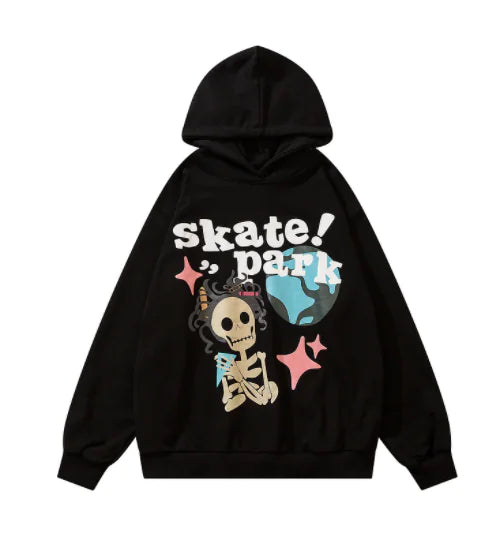 Retro High Street Hoodie with Hip Hop Cartoon Print