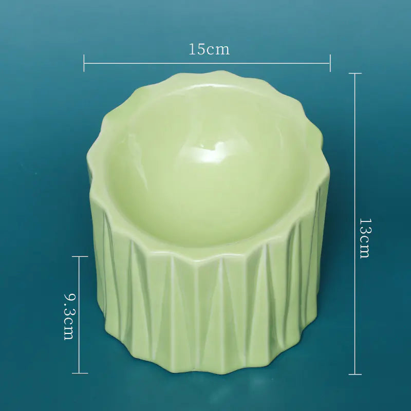Ceramic Cat Bowl with Elevated Design for Comfort