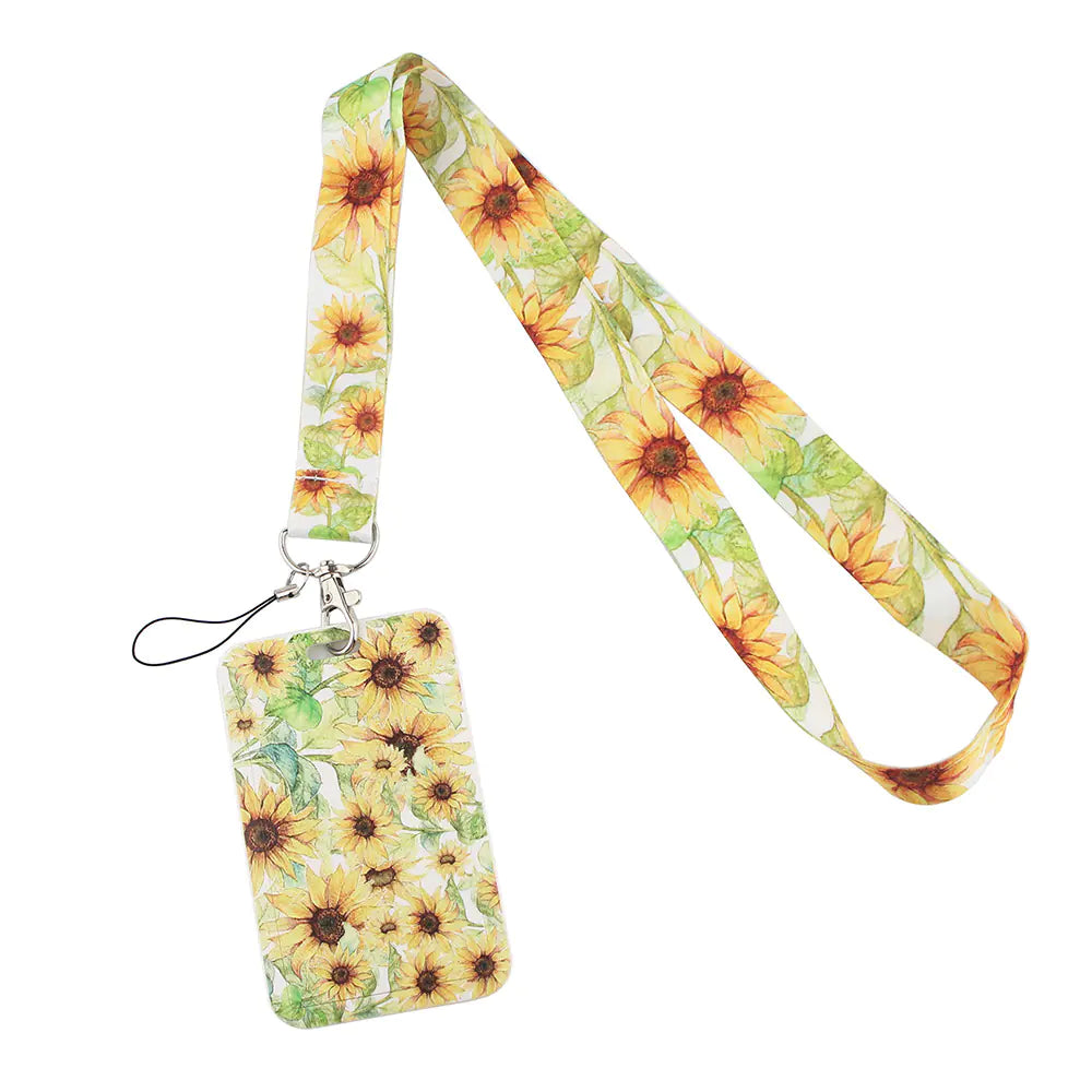 Daisy and Sunflower Phone Strap with Card Holder Set