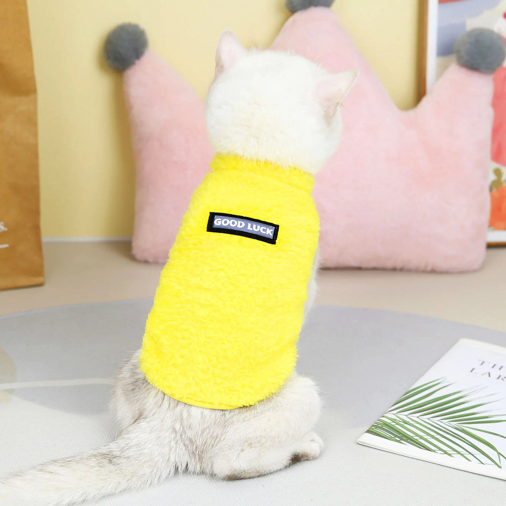 Warm Plus Fleece Clothes for Cats in Fall and Winter