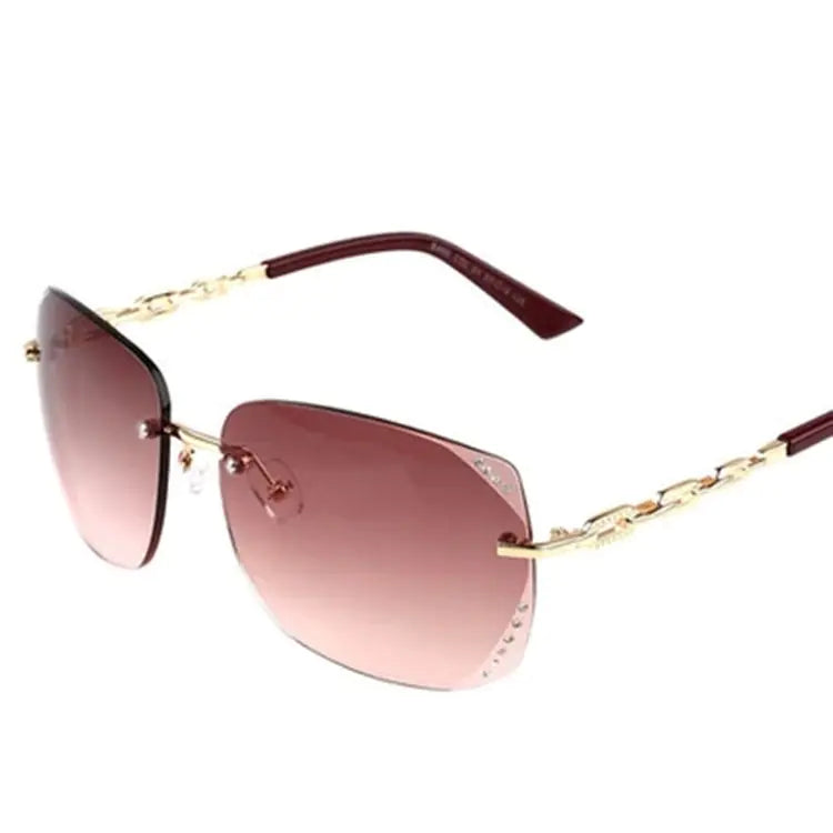 Trendy Fashionable Rimless Sunglasses with Diamonds