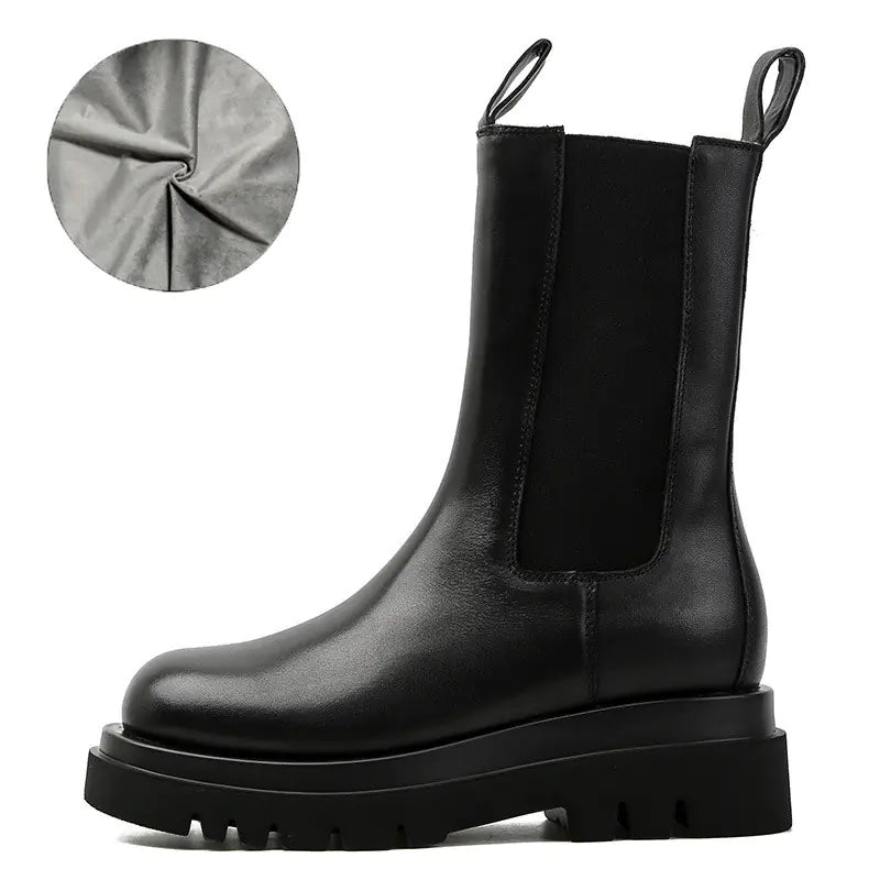 Women's High-Top Martin Boots with Platform Design