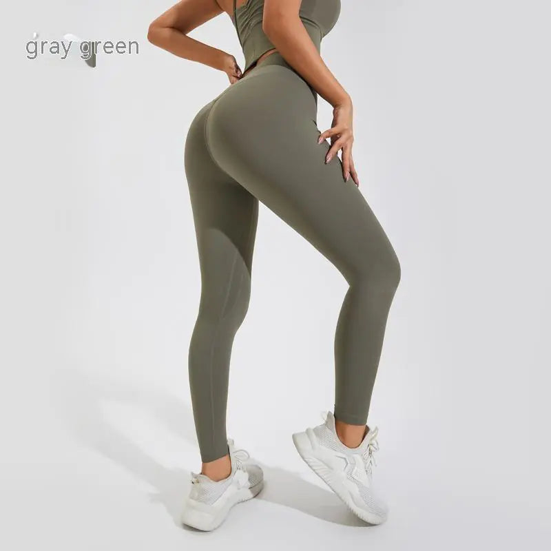 High Waist Quick-Drying Nude Feel Yoga Pants with Pocket