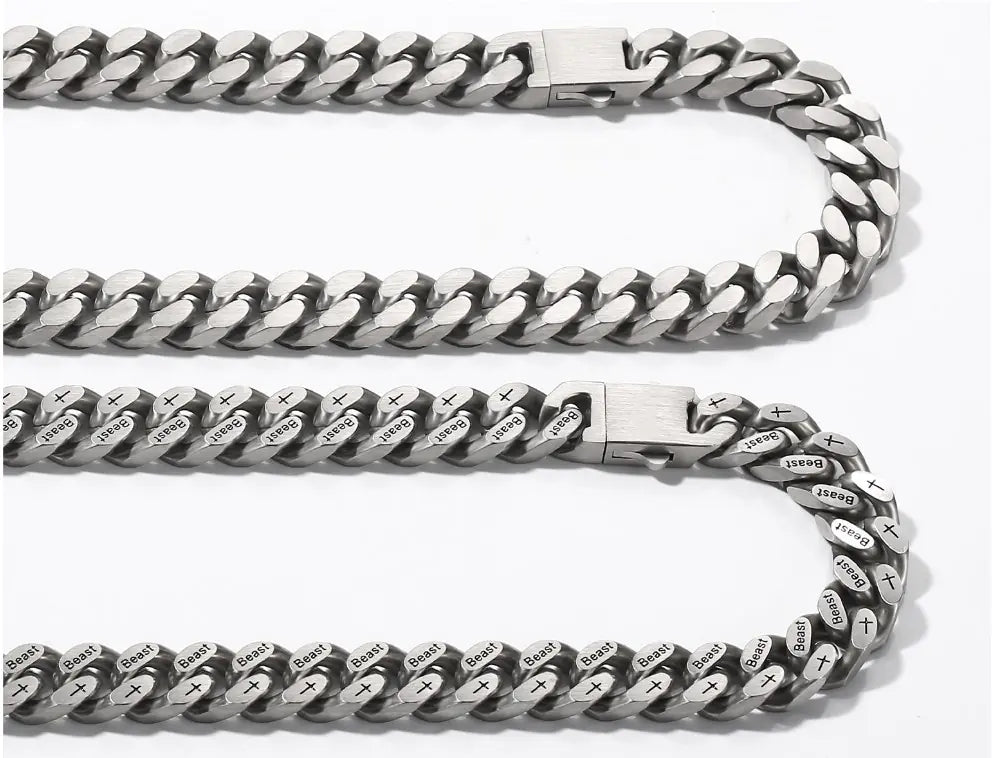 Men's Hip Hop Titanium Steel Engraved Cuban Necklace