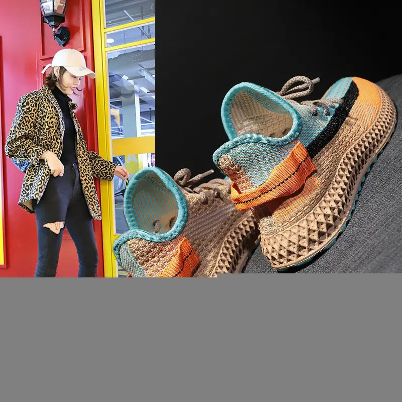 utumn/Winter Knit Women's Casual Sports Shoes