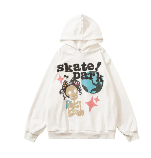 Retro High Street Hoodie with Hip Hop Cartoon Print