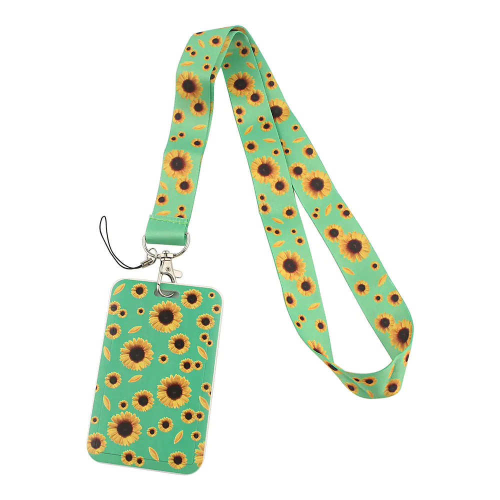 Daisy and Sunflower Phone Strap with Card Holder Set