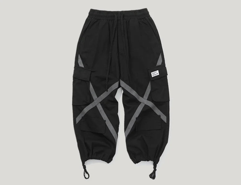 Hip Hop Loose Fit Jogger Pants with Multiple Pockets