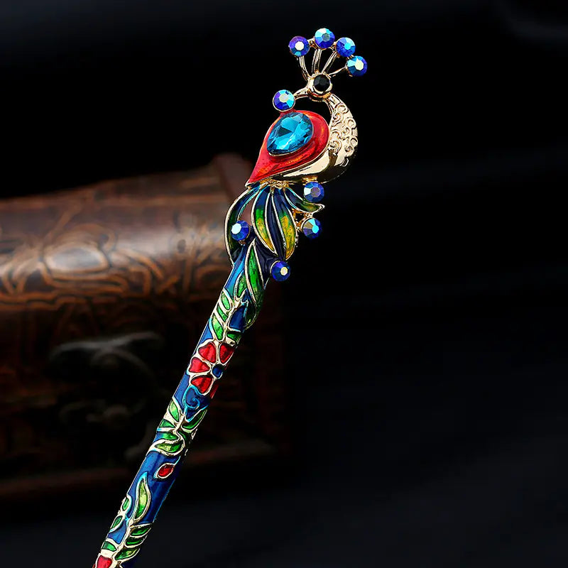 Vintage Hairpin with Colorful Decoration for Women